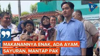 Puji Menu Makan Bergizi Gratis di Depan Gibran Siswi Mantap Pak Ada Ayam Sayuran Buah [upl. by Abas]