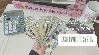 CASH ENVELOPE STUFFING JANUARY PAYCHECK 2  No Spend Savings Challenge  Cash Envelope System [upl. by Cia]