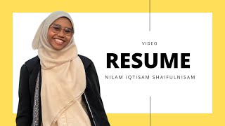 Video Resume Visume Nilam Iqtisam [upl. by Tzong]