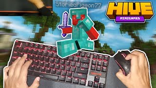 Handcam  keyboard and mouse sounds Hive Skywars  Minecraft [upl. by Aldis691]