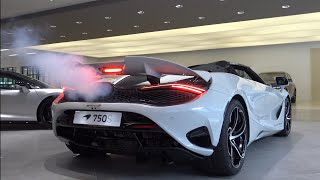 New 2024 McLaren 750s Spider  Cold Startup SOUND Interior and exterior  Visual review [upl. by Deedahs]