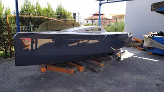 Plywood yacht for selfconstruction complete process of assembling the boat hull in 30 min DIY boat [upl. by Nav]