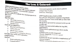 lense and cataract 🔴 Clinical Ophthalmology Lecture uqs past paper nums uhs [upl. by Higgins]