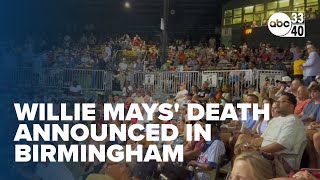 Willie Mays death announced at Birminghams historic Rickwood Field [upl. by Ahsietal]