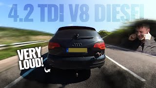 LOUDEST 42 V8 TDI EVER 🤯 STRAIGHT PIPE  HARD CUT LIMITER [upl. by Doowron]