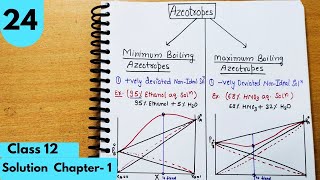 Azeotropes l Minimum Boiling Azeotropes and Maximum Boiling Azeotropes Solution Chapter1 class12 [upl. by Itaws416]