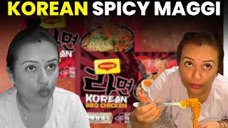 korean spicy noodles 1st Time Khaye  Meri Sister Ne Bheja Diwali Gift vlogbusterpahadi [upl. by Hpeosj]