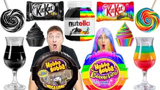 RAINBOW VS BLACK FOOD CHALLENGE  EATING ONLY 1 COLOR FOOD FOR 24 HOURS BY CRAFTY HYPE [upl. by Ennaillek]