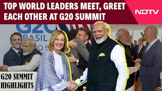 PM Modi News  PM Modi Meets Giorgia Meloni Joe Biden Emmanuel Macron Other Leaders At G20 Summit [upl. by Jordans]