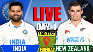 India vs New Zealand 3rd Test Day 1  IND vs NZ Live Match  Live Cricket Match Today  Session 1 [upl. by Kcirnek]