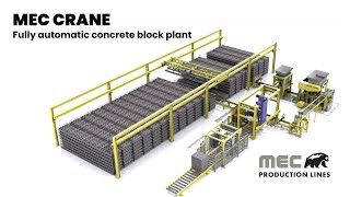 MEC CRANE Concrete Block plant  Automation amp Efficiency for Concrete Block Manufacturing  Mecmetal [upl. by Ahsimaj]