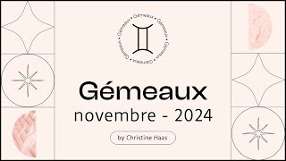 Horoscope Gémeaux ♊️ Novembre 2024 🦉 par Christine Haas [upl. by Willem687]