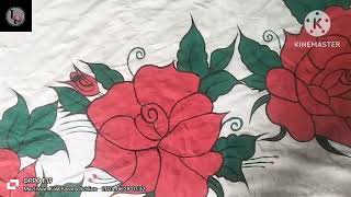 💯Rose bed sheet painting design 💥Takiya panting machine embroidery designs shorts art viral [upl. by Eimilb180]