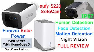 eufy Solar Security Camera S220 SoloCam REVIEW [upl. by Llerrem]