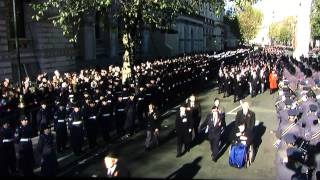 The Staffordshire Regiment march past the Cenotaph Remembrance parade 2014 [upl. by Simeon]