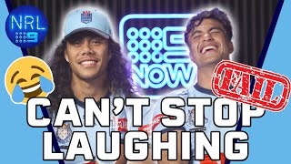 Hilarious FAIL leaves Luai and Suaalii dying of laughter 😂  NRL on Nine [upl. by Juana]