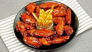 Honey Garlic Sriracha Chicken Wings [upl. by Aynatan]