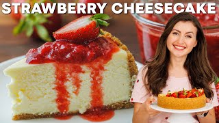 How to make STRAWBERRY CHEESECAKE with Strawberry Sauce [upl. by Olivier]