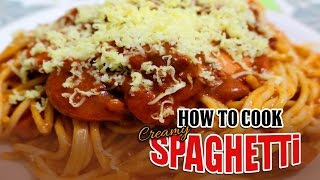 HOW TO COOK SPAGHETTI Creamy Filipino Style [upl. by Thomasina]