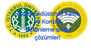 Auzef Endüstriyel Kalite ve Kontrol bütünleme sınav soru çözümleri [upl. by Laurin]