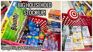 TARGET Digital Coupon Deals  Spend 50 Get 15 GC  Big Cleaning Product Stock Up 🙌🏾  729  83 [upl. by Sabanrab]