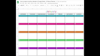 How to make a monthly calendar printable in Google Sheets [upl. by Katlin]