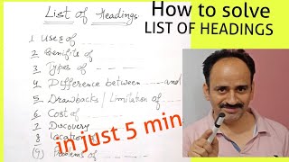 IELTS READING TIPS FOR LIST OF HEADINGS [upl. by Trudi]