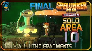 Spelunker HD Deluxe PS4 FINAL Area 10 Solo Walkthrough  All Litho Fragments Collected [upl. by Nibas]