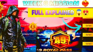 BGMI A9 ROYAL PASS WEEK 8 MISSION ❤️‍🔥 COMPLETE TIPS amp TRICKS 😱😍 bgmi pubgmobile panthergaming [upl. by Harwell932]