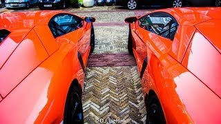 2 x Orange Lamborghini Aventador LP7004 in Amsterdam [upl. by Aryajay]