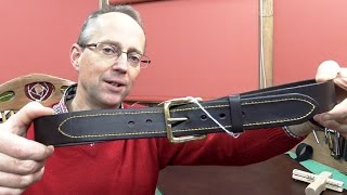 Making A Leather Belt With Attractive Hand Saddle Stitching Detail viewable in WQHD [upl. by Ahsineb704]