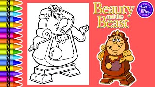 Coloring Cogsworth Beauty and the Beast Coloring Page  Crayons [upl. by Clementina]