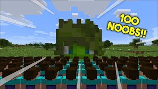 Minecraft 100 NOOBS ATTACK MARIE OUR FRIENDLY ZOMBIE GIRL HOUSE  SECRET BASE [upl. by Sirraj]