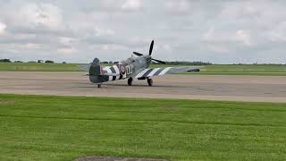 Spitfire engine startup taxi and takeoff from Sywell Aerodrome [upl. by Norm]