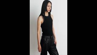 DKNY Leather Trousers Pants Shiny Black Women  Zalando [upl. by Daron]