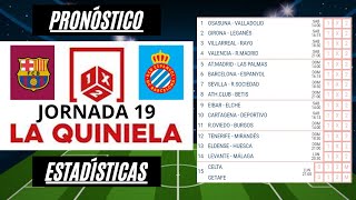 La Quiniela Jornada 19 Estadísticas Pronóstico Jugada Sencilla y 5 Dobles ¡SUSCRIBETE [upl. by Nyral835]