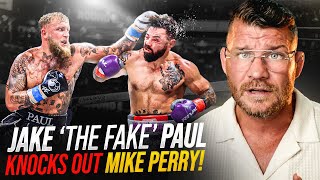 BISPING reacts Jake THE FAKE Paul KNOCKS OUT Mike Perry [upl. by Yetnom541]