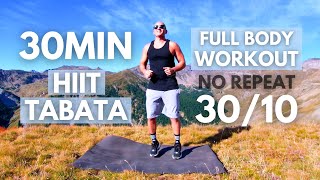 TABATA HIIT 30MIN  Full Body Workout  Tabata 3010 🔥NO REPEAT🔥 [upl. by Osrock]