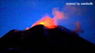 Mt Etna strombolian Eruption 7th february 2014 0554 PM [upl. by Rawley]