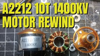 A2212 10T 1400kv Motor Rewind amp KV Test [upl. by Kennard]