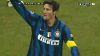 Inter  Roma 1 a 1 Il Capitano  gol zanetti inter [upl. by Jacinda]