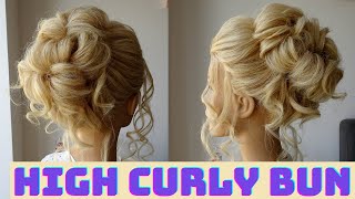 high curly bun hair tutorial [upl. by Notreb]