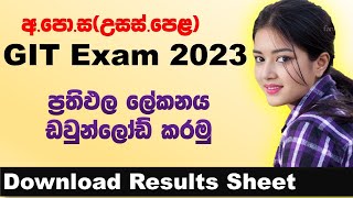 GIT exams 2023 results sheet download results sheet download 2024  online exams results 20232024 [upl. by Neron]