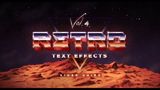 80 Retro Wave Photoshop Text Effects Vol4  Video Guide [upl. by Llednar557]