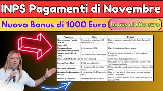 🔔 INPS Pagamenti di Novembre 💰Bonus 100€  Carta Acquisti Ricarica a Sorpresa 📈 [upl. by Yzus]