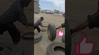 Interesting Truck Tire Replacement Process [upl. by Sivraj590]