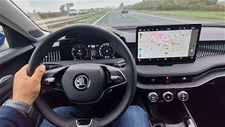 2024 NEW Skoda SUPERB 15 TSI mHEV 150 HP POV Test drive and consumption highway [upl. by Alica129]