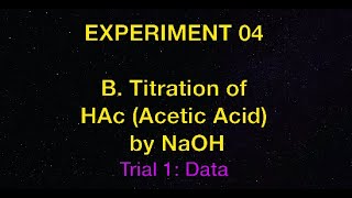 B Ex04  Titration Curve of pH HAc vs NaOH [upl. by Jo-Anne]