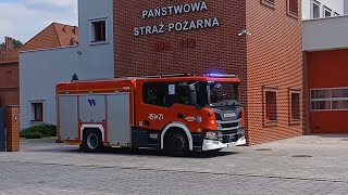 TRĄBYALARMOWO Wyjazd Alarmowy Zastępu 451S21 GBA Scania z JRG1 Gliwice do zdarzenia [upl. by Schroth469]