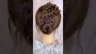 hairstyles bun fancy girlshairstyle hairtutorial viralvideo shorts [upl. by Bartram]